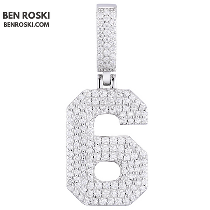 Custom Number Pendant Sterling Silver, Gold, or Rose Gold | VVS Moissanite | GRA Certified