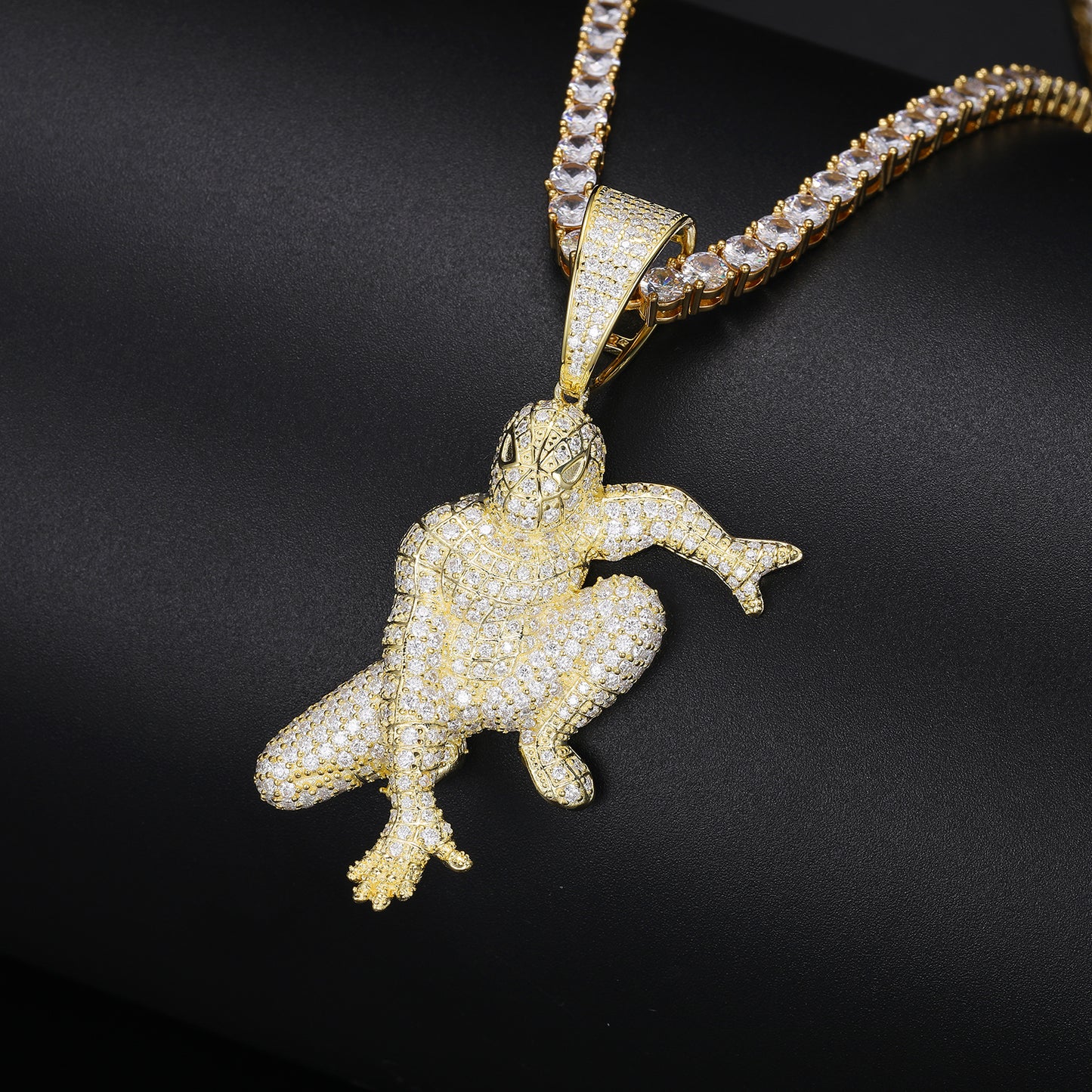 Spider Hero Moissanite Pendant Sterling Silver | Gold, Silver & Rose Gold | GRA Certified