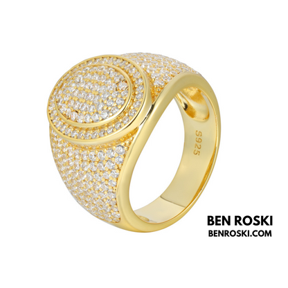 Round Micro-Pavé Moissanite Ring Sterling Silver, Gold & Rose Gold | VVS Moissanite | GRA Certified