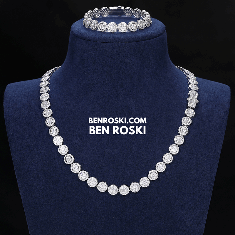 Round Cluster Moissanite Chain – 9MM Width | 20 Inch | 48.55g | GRA Certified