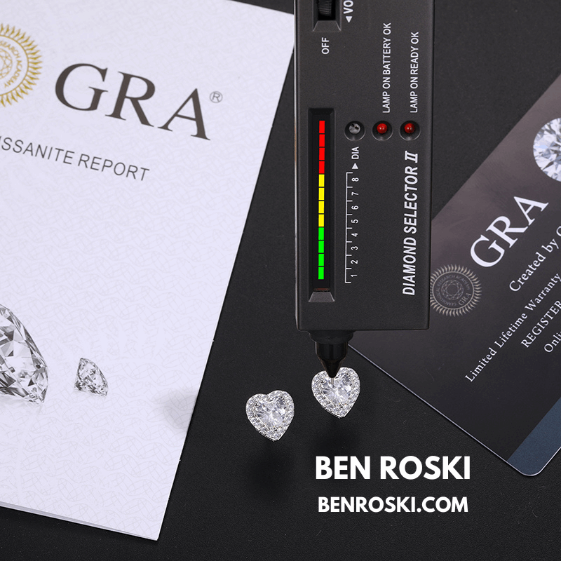 Heart Moissanite Stud Earrings Sterling Silver, Gold, or Rose Gold | VVS1 Moissanite | GRA Certified