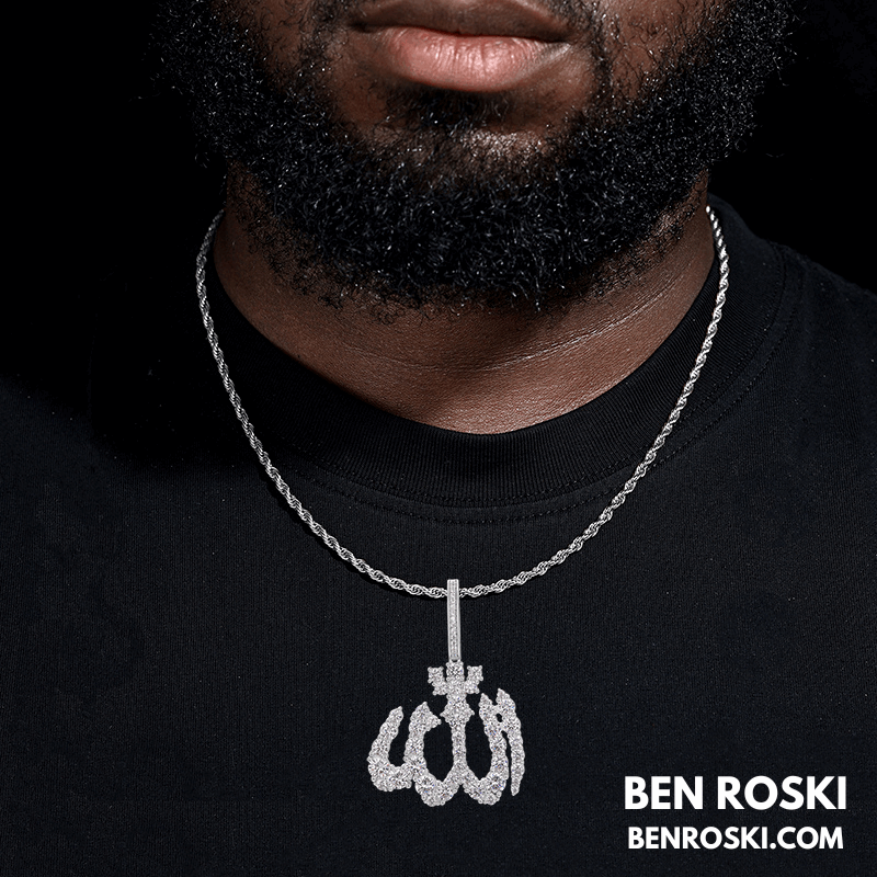 Allah Pendant – 54MM Height | VVS1 Moissanite | GRA Certified