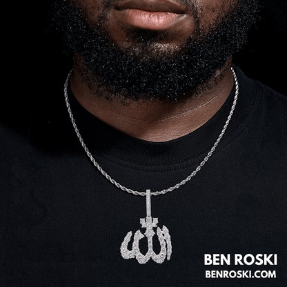 Allah Pendant – 54MM Height | VVS1 Moissanite | GRA Certified