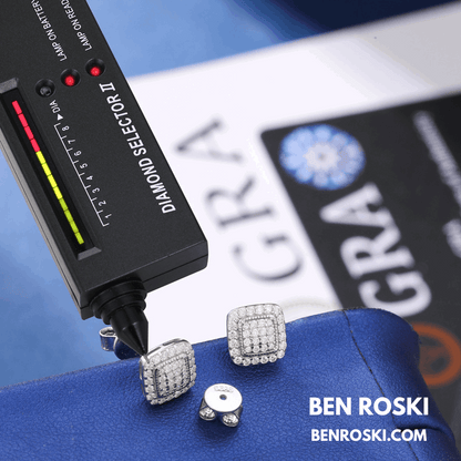 Cushion Cluster Stud Earrings Sterling Silver, Gold, or Rose Gold | VVS Moissanite | GRA Certified