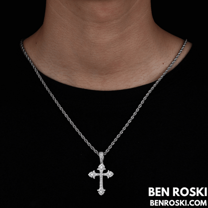 Moissanite Cross Pendant Sterling Silver, Gold & Rose Gold | VVS Moissanite | GRA Certified