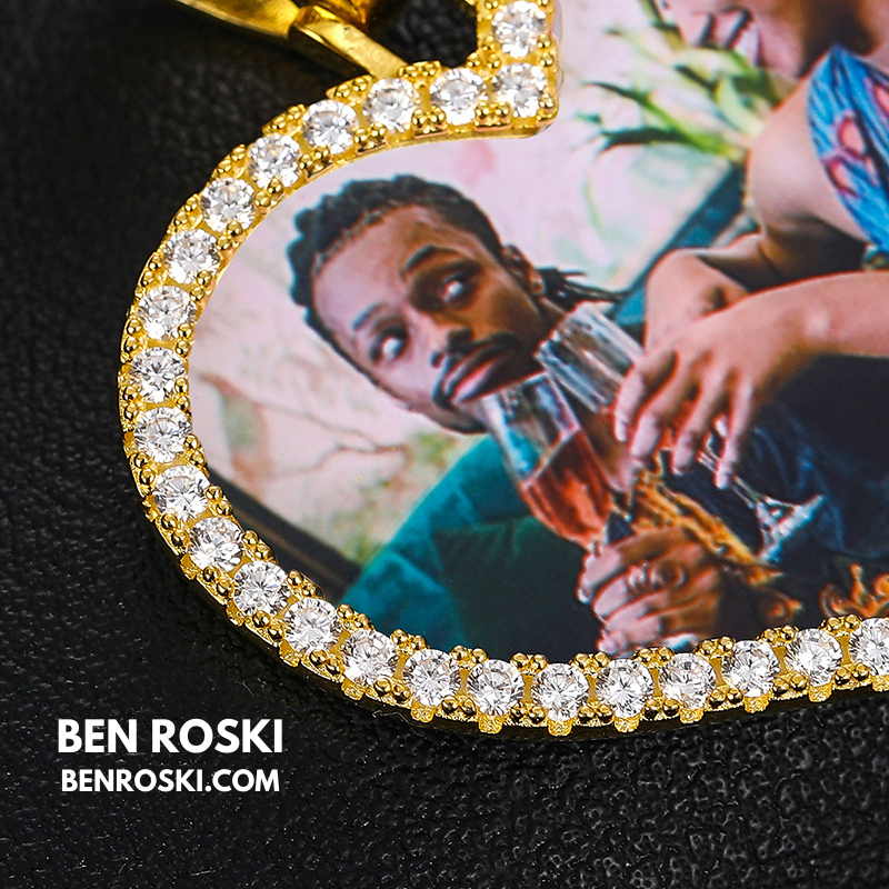 Custom Heart Photo Pendant Sterling Silver, Gold, or Rose Gold | vvs Moissanites | Personalized