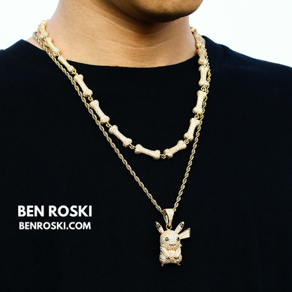 Iced-Out Pikachu Moissanite Pendant – Sterling Silver | Gold, Silver & Rose Gold | GRA Certified