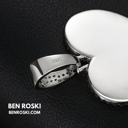 Custom Heart Photo Pendant Sterling Silver, Gold, or Rose Gold | vvs Moissanites | Personalized