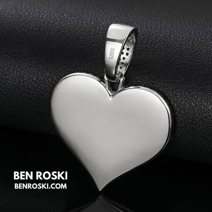 Custom Heart Photo Pendant Sterling Silver, Gold, or Rose Gold | vvs Moissanites | Personalized