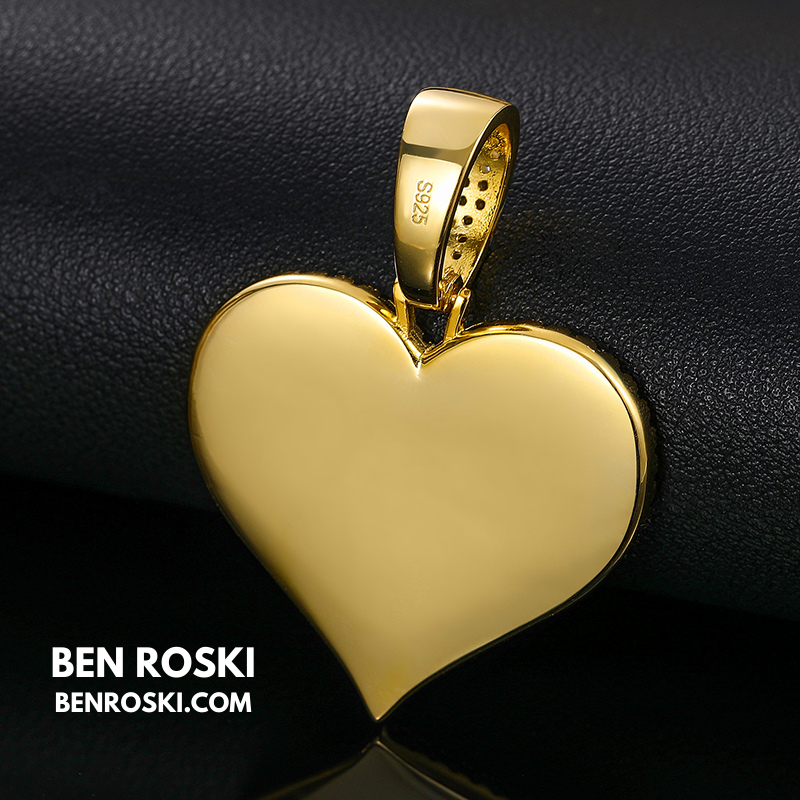 Custom Heart Photo Pendant Sterling Silver, Gold, or Rose Gold | vvs Moissanites | Personalized