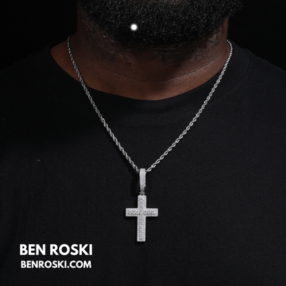 Moissanite Cross Pendant Sterling Silver, Gold & Rose Gold | VVS Moissanite | GRA Certified