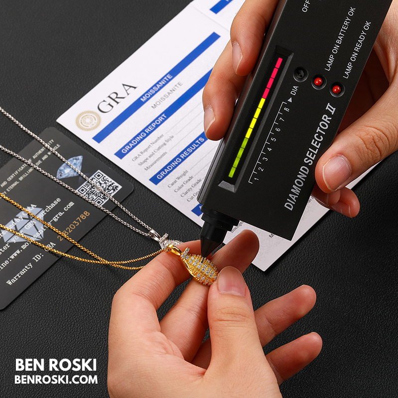 Moissanite Football Pendant Necklace Sterling Silver, Gold, or Rose Gold | VVS Moissanite | GRA Certified