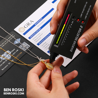 Moissanite Football Pendant Necklace Sterling Silver, Gold, or Rose Gold | VVS Moissanite | GRA Certified