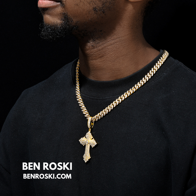 Moissanite Cross Pendant Sterling Silver, Gold, or Rose Gold | VVS Moissanite | GRA Certified