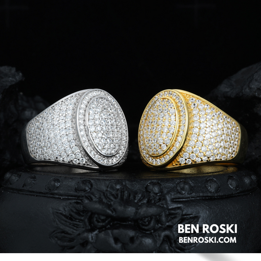 Round Micro-Pavé Moissanite Ring Sterling Silver, Gold & Rose Gold | VVS Moissanite | GRA Certified