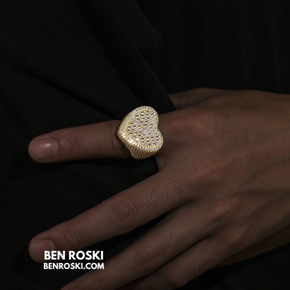 Heart Baguette Moissanite Ring Sterling Silver, Gold Plated or Rose Gold | GRA Certified