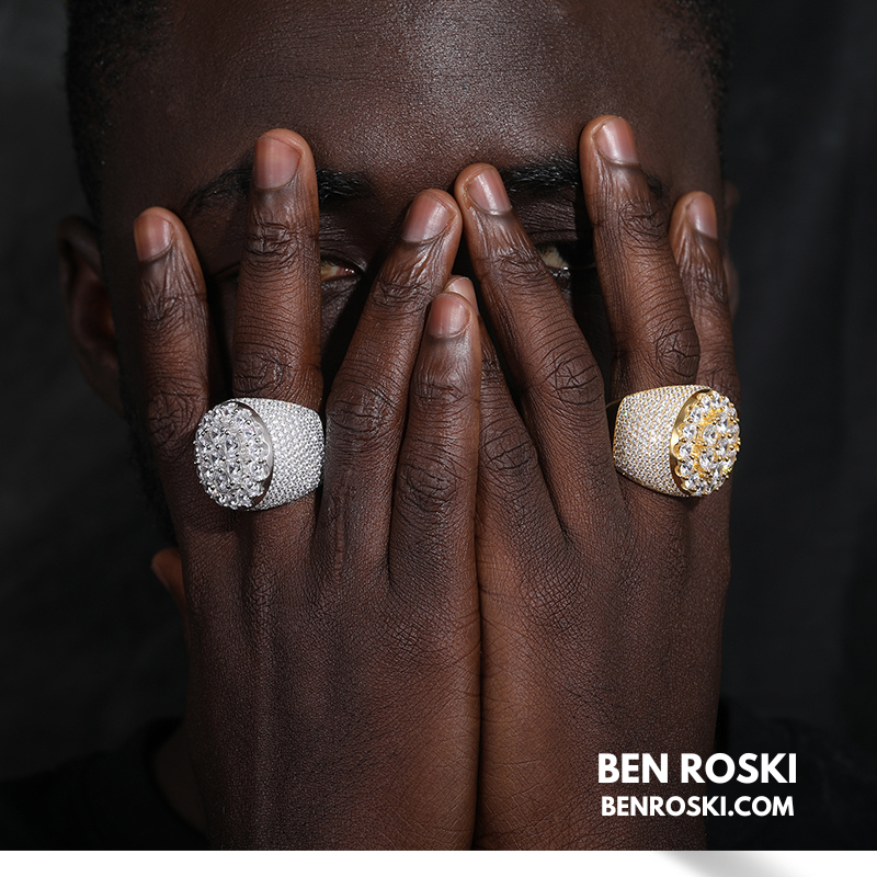 Iced Moissanite Cluster Ring Sterling Silver | VVS1 Moissanite | GRA Certified | Gold & Rose Gold Available