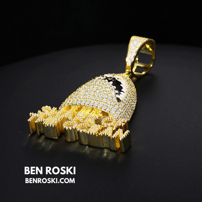 Shark of the Ocean Pendant Sterling Silver, Gold & Rose Gold Plated | VVS Moissanite | GRA Certified