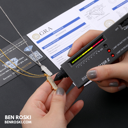 Skateboard Pendant Necklace Sterling Silver, Gold, or Rose Gold | VVS Moissanite | GRA Certified