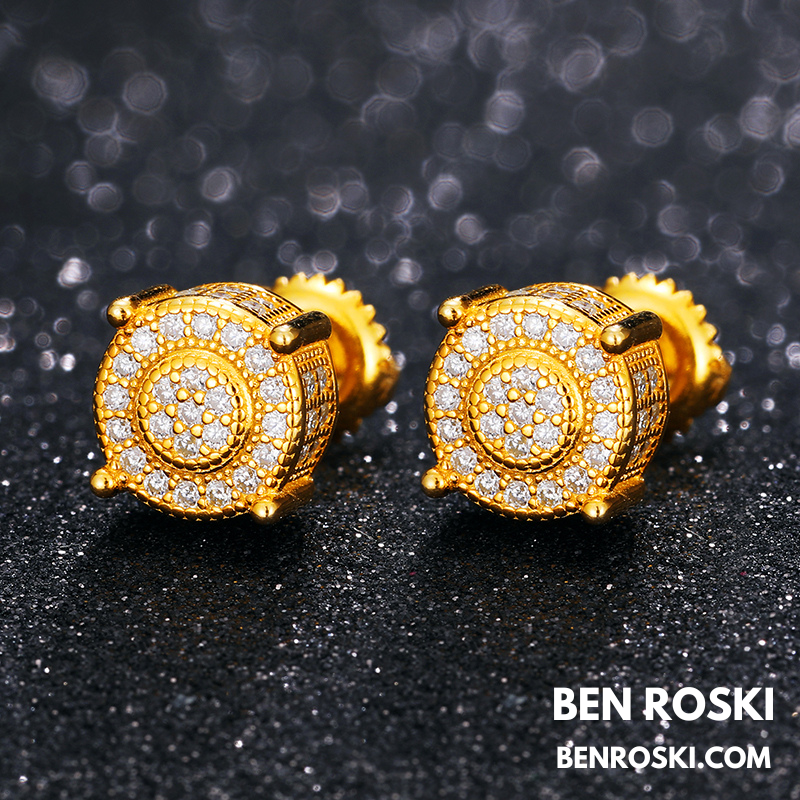 Round Cluster Stud Earrings Sterling Silver, Gold, or Rose Gold | VVS Moissanite | GRA Certified