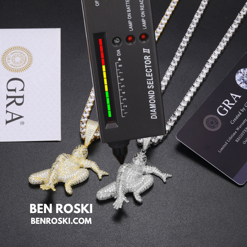 Spider Hero Moissanite Pendant Sterling Silver | Gold, Silver & Rose Gold | GRA Certified