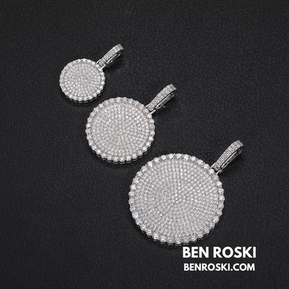 Round Cluster Moissanite Pendant Sterling Silver, Gold & Rose Gold | VVS Moissanite | GRA Certified