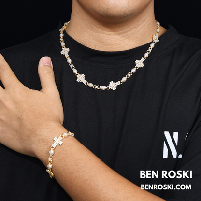 Cross Link Moissanite Necklace Sterling Silver, Gold & Rose Gold | GRA Certified