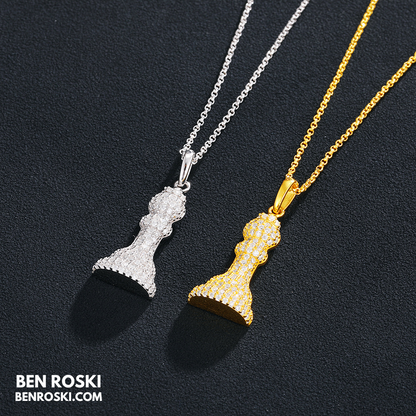 Moissanite Chess Piece Pendant Sterling Silver, Gold, or Rose Gold | VVS1 Moissanite | GRA Certified