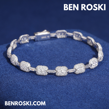 7MM Moissanite Bracelet Sterling Silver | GRA Certified | Gold & Rose Gold Plated