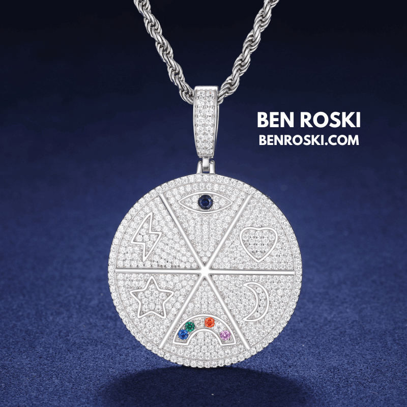 Celestial Round Pendant – 57MM Height | VVS1 Moissanite | GRA Certified