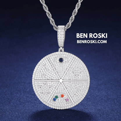 Celestial Round Pendant – 57MM Height | VVS1 Moissanite | GRA Certified