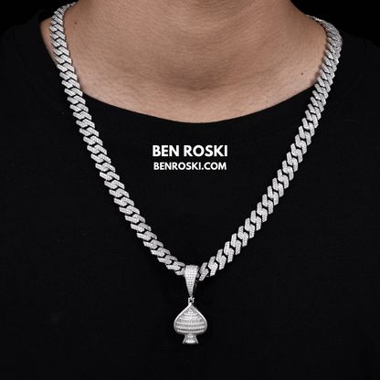 Spade Moissanite Pendant Sterling Silver, Gold, or Rose Gold | VVS Moissanite | GRA Certified