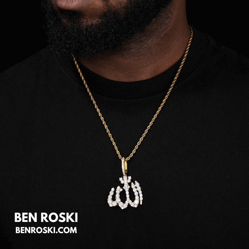 Allah Pendant – 54MM Height | VVS1 Moissanite | GRA Certified