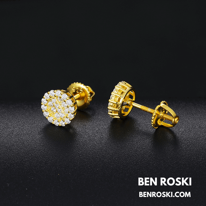 Round Cluster Stud Earrings Sterling Silver, Gold, or Rose Gold | VVS Moissanite | GRA Certified