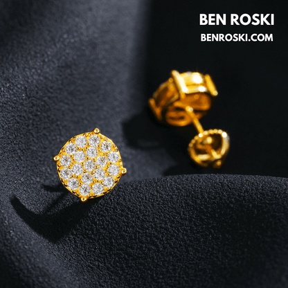 Round Cluster Stud Earrings – VVS1 Moissanite | GRA Certified