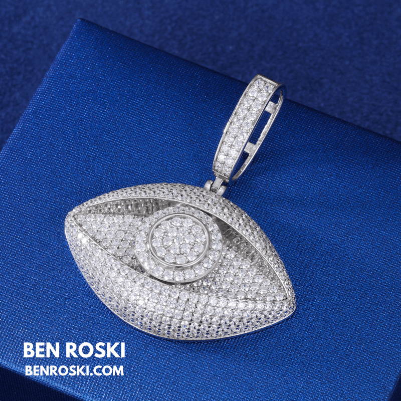 Eye Pendant – 50MM Height | VVS1 Moissanite | GRA Certified