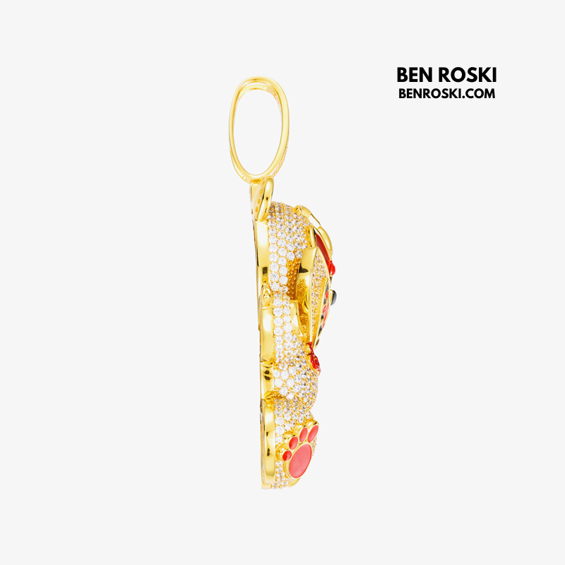 Evil Teddy Bear Pendant Sterling Silver or Gold / Rose Gold Plated | VVS Moissanite | GRA Certified