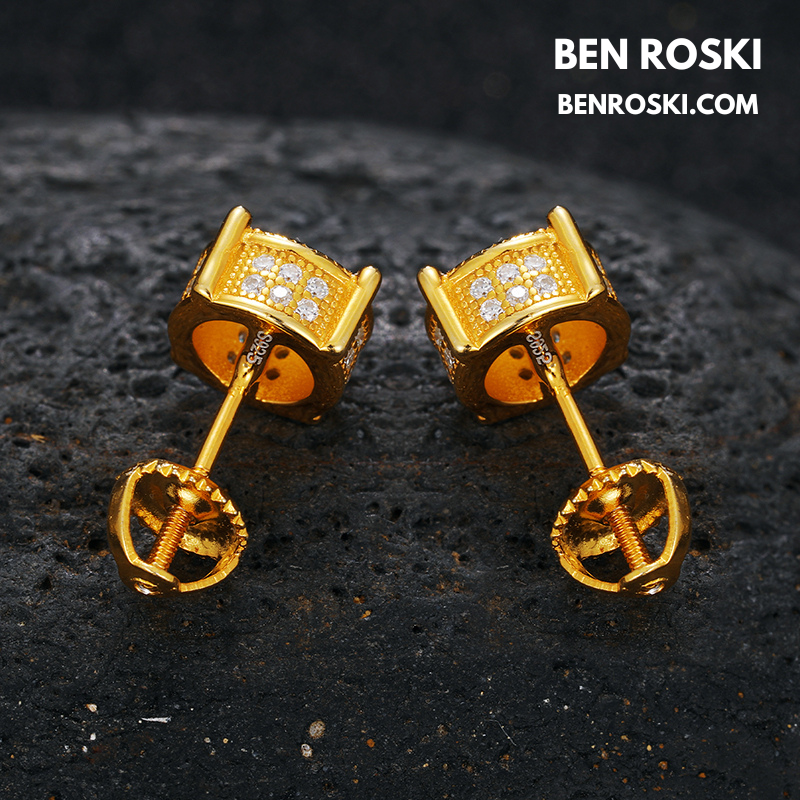 Round Cluster Stud Earrings Sterling Silver, Gold, or Rose Gold | VVS Moissanite | GRA Certified