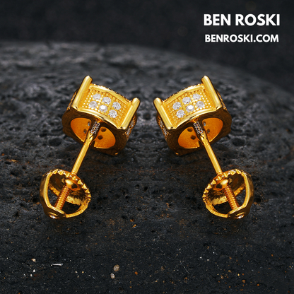 Round Cluster Stud Earrings Sterling Silver, Gold, or Rose Gold | VVS Moissanite | GRA Certified