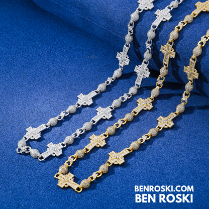 Cross Link Moissanite Necklace Sterling Silver, Gold & Rose Gold | GRA Certified