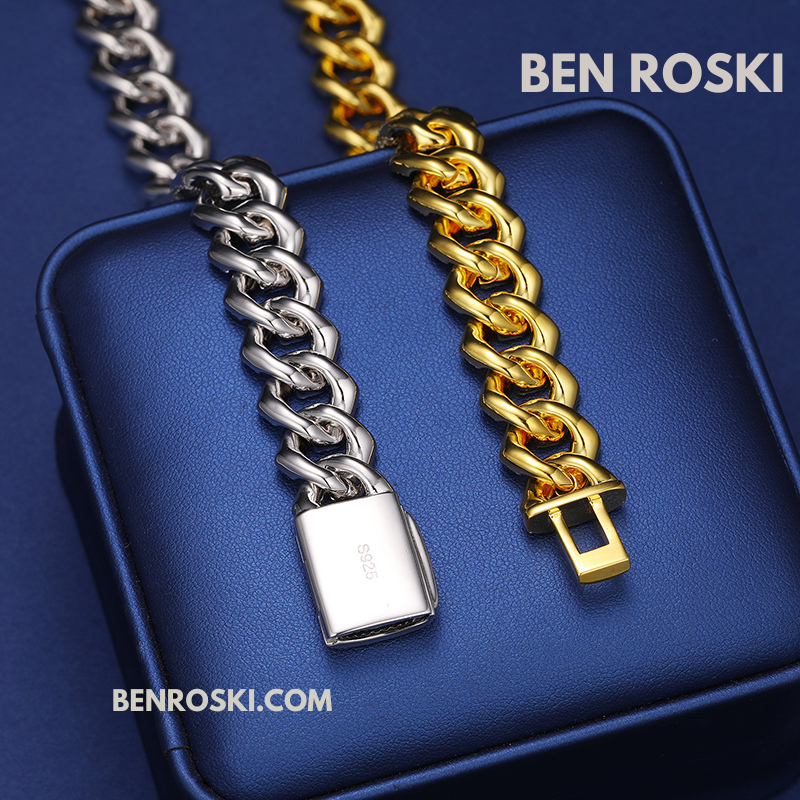 Iced Cuban Link Chain Sterling Silver Multiple Width Options | Moissanite