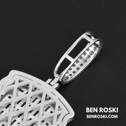 Baguette Dog Tag Pendant Sterling Silver, Gold & Rose Gold | VVS Moissanite | GRA Certified