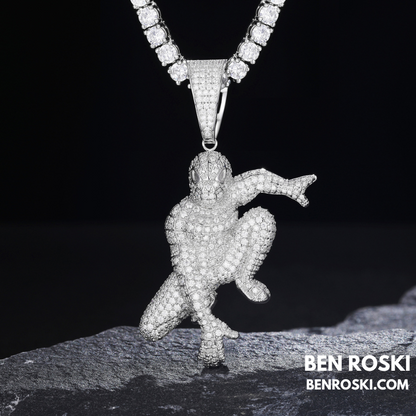 Spider Hero Moissanite Pendant Sterling Silver | Gold, Silver & Rose Gold | GRA Certified