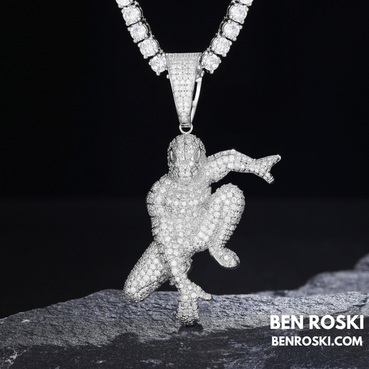 Spider Hero Moissanite Pendant Sterling Silver | Gold, Silver & Rose Gold | GRA Certified