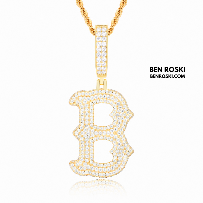 Iced-Out Moissanite Initial Pendant Sterling Silver | Gold, Silver & Rose Gold | VVS Moissanite | GRA Certified