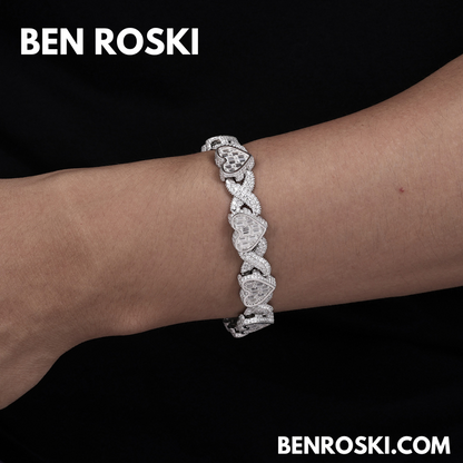 Heart Link Moissanite Necklace Sterling Silver, Gold & Rose Gold | GRA Certified