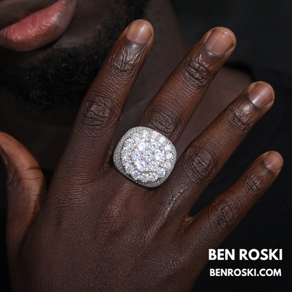 Iced Moissanite Cluster Ring Sterling Silver | VVS1 Moissanite | GRA Certified | Gold & Rose Gold Available