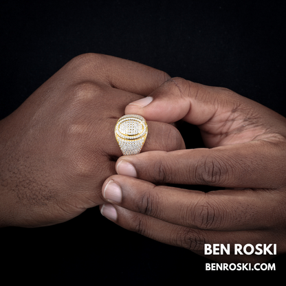 Round Micro-Pavé Moissanite Ring Sterling Silver, Gold & Rose Gold | VVS Moissanite | GRA Certified