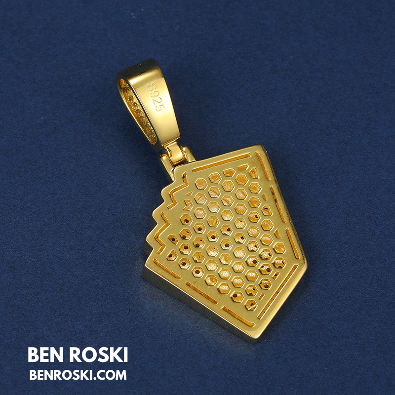 Playing Card Pendant Sterling Silver or Gold/Rose Gold Plated | VVS Moissanite | GRA Certified