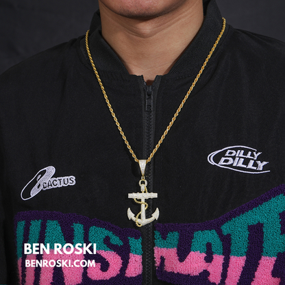 Anchor Pendant Sterling Silver, Gold & Rose Gold | VVS Moissanite | GRA Certified